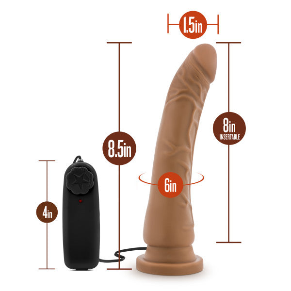 Dr Skin 8.5 Vibrating Realistic Cock W/suction Cup Mocha