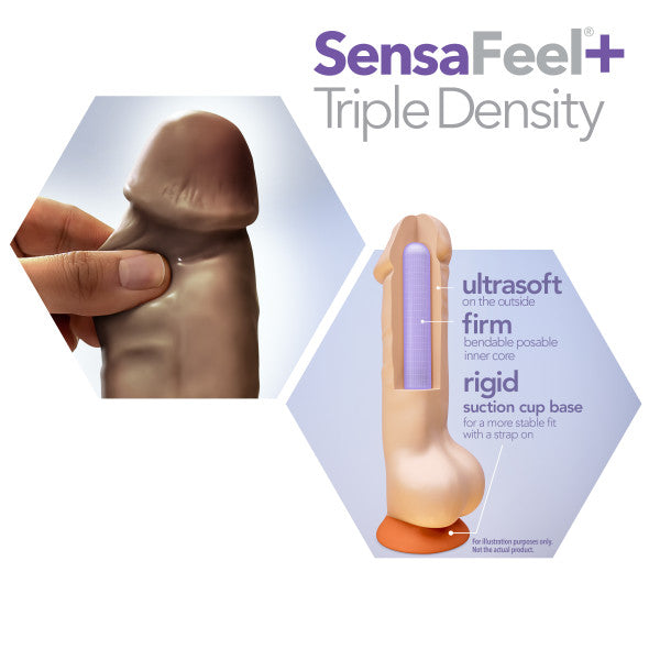 Dr Skin Plus 9in Thick Posable Dildo W/ Balls Chocolate