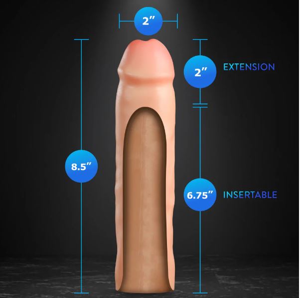 Performance Plus 2in Silicone Penis Xtender Beige