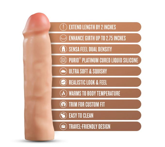 Performance Plus 2in Silicone Penis Xtender Beige