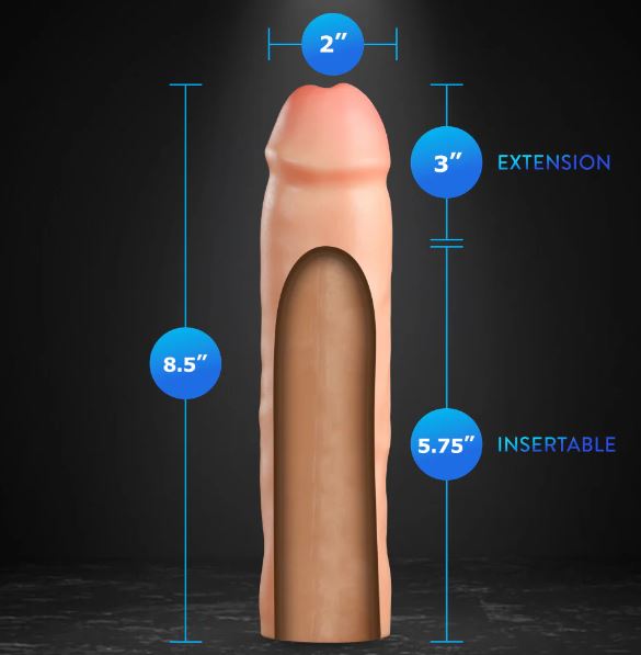 Performance Plus 3in Silicone Penis Xtender Beige