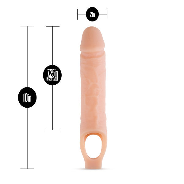 Performance Plus 10in Silicone Cock Sheath Penis Extender Vanilla
