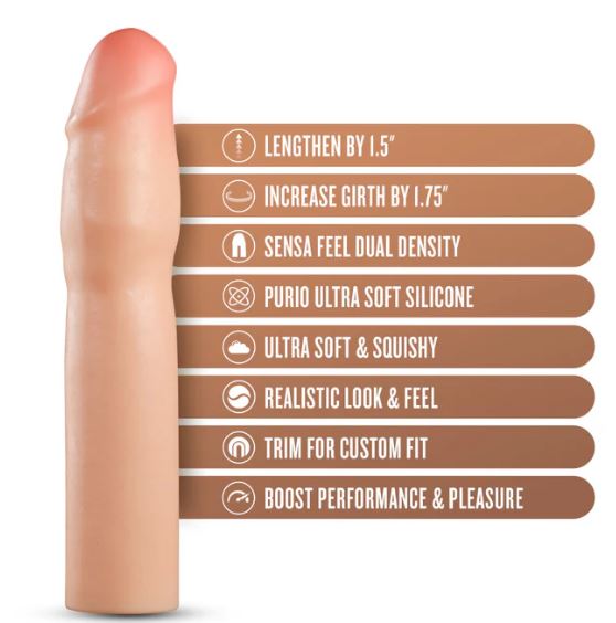 Performance Plus 1.25in Silicone Penis Xtender Beige