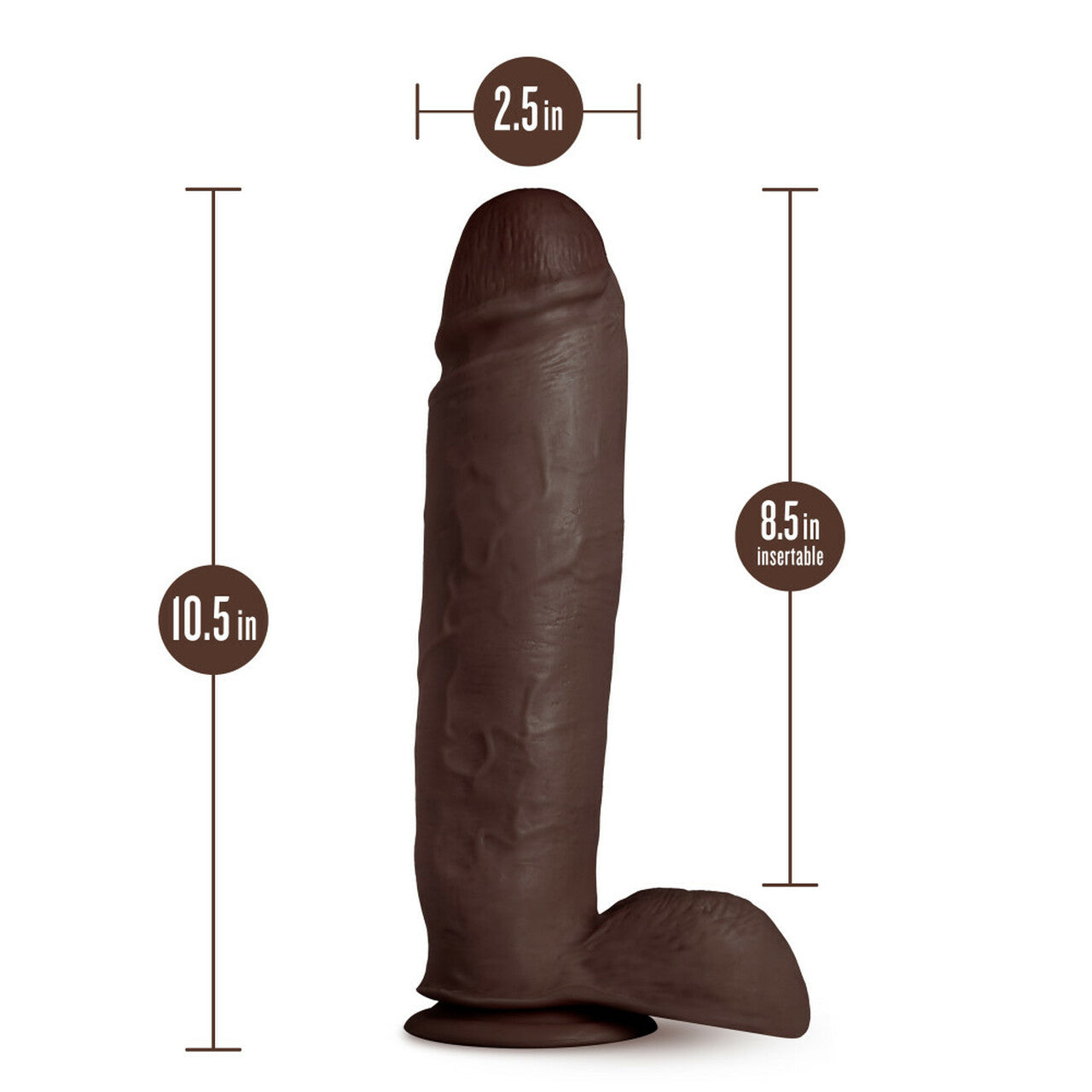 Au Naturel Huge 10in Dildo Chocolate