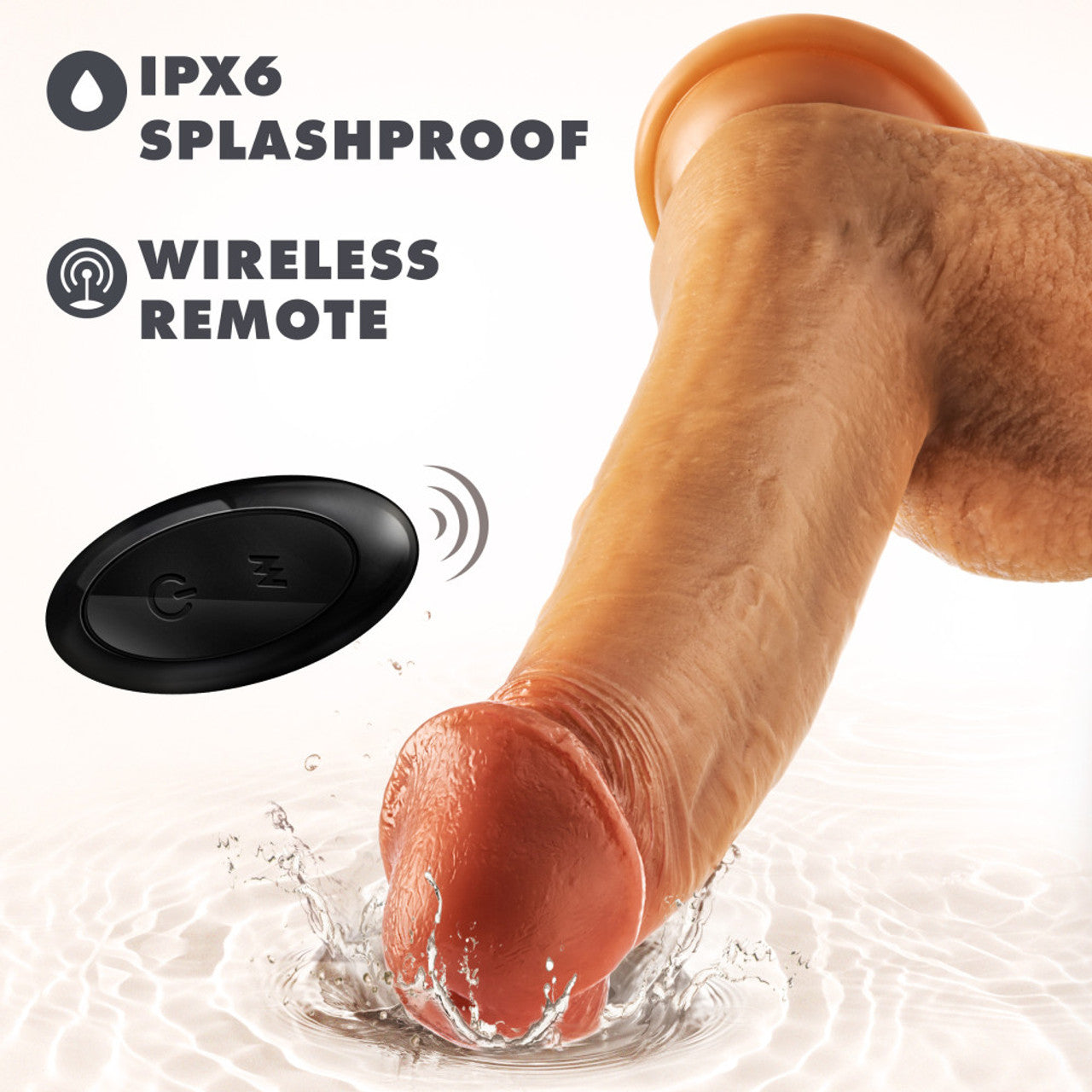 Dr Skin Silicone Dr Phillips 8.5in Thrusting Dildo Tan