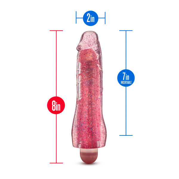 Glow Dicks Molly Glitter Vibrator Pink