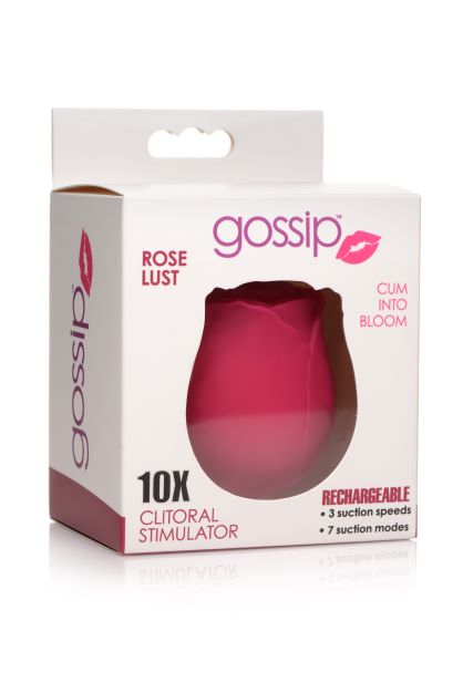 Gossip Rose 10x Silicone Clit Suction Stimulator Burgundy
