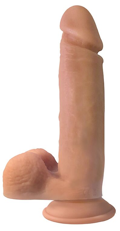 Big Shot 9 In Vibrating Remote Control Silicone Dong W/ Balls Vanilla