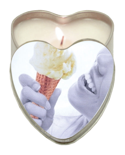 Candle 3 N 1 Heart Edible Vanilla 4.7 Oz