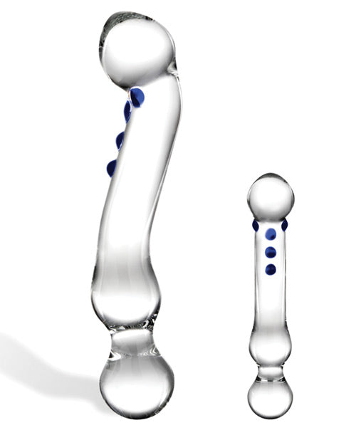 Glas 6 Curved G-spot Glass Dildo "