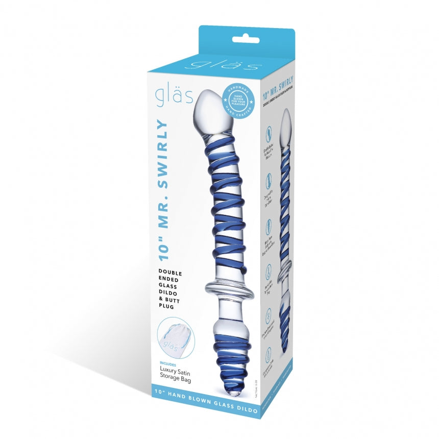 Glas 10 Mr Swirly Double Ended Glass Dildo & Butt Plug 
