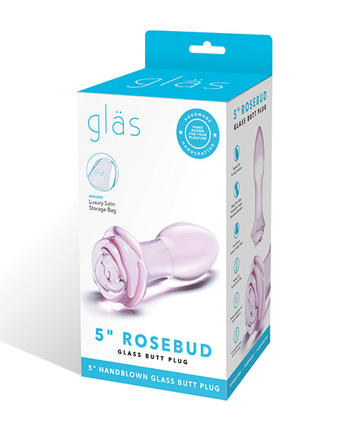 Glas 5 Rosebud Glass Butt Plug 