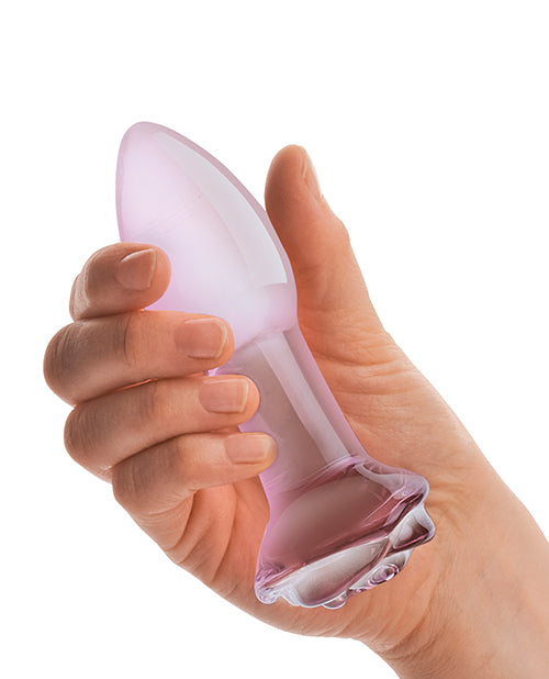 Glas 5 Rosebud Glass Butt Plug 