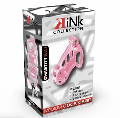 Kink Chastity Series Locking Cock Cage M Pink
