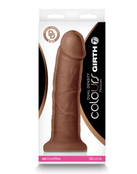 Colours Dual Density 7in Girth Dildo Brown