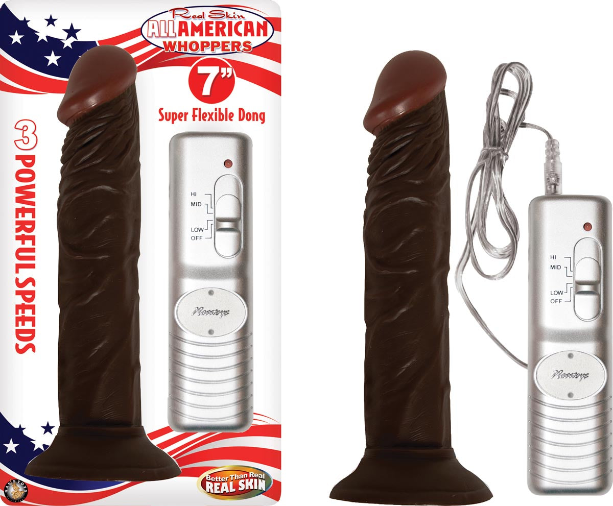 Afro American Whopper Vibrating 7in Brown