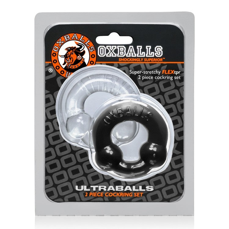 Ultraballs 2 Pk Cockring Black /clear
