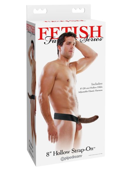 Fetish Fantasy 8in Hollow Strap On Brown