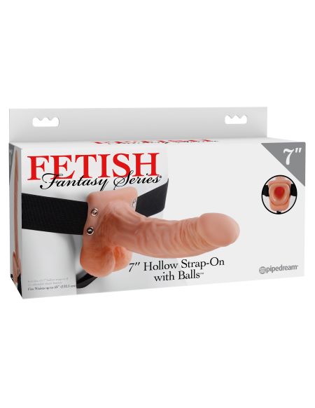 Fetish Fantasy 7 Hollow Strap On W/balls Flesh 