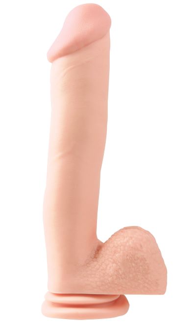 Basix Rubber Works 12in Dong W/suction Flesh