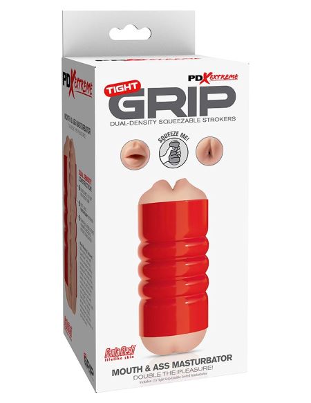 Pdx Extreme Tight Grip Mouth & Ass Masturbator Red/light