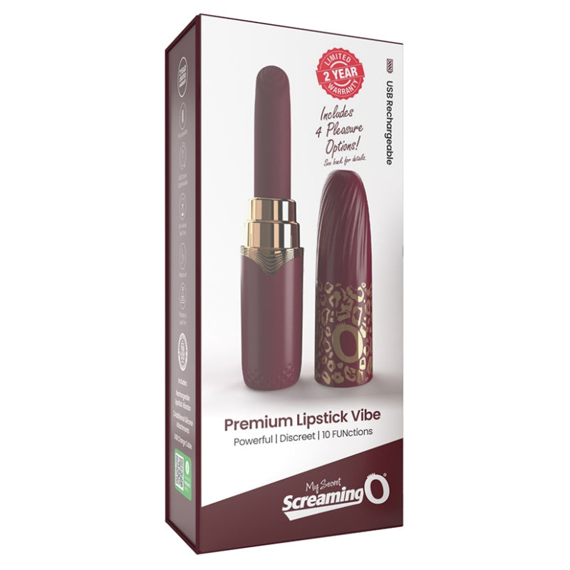 Rechargeable Vibrating Lipstick - Merlot