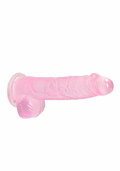 Realrock 6in Realistic Dildo W/ Balls Clear Pink