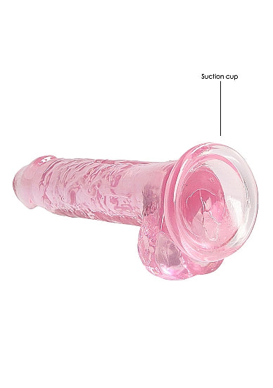 Realrock 7in Realistic Dildo W/ Balls Clear Pink