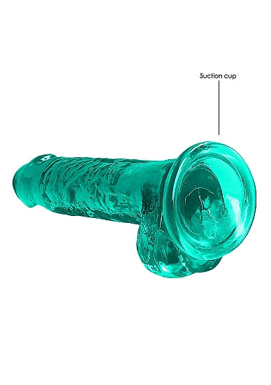 Realrock 7in Realistic Dildo W/ Balls Turquoise
