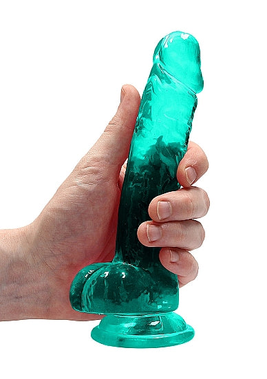Realrock 7in Realistic Dildo W/ Balls Turquoise
