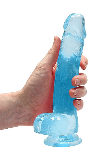 Realrock 8in Realistic Dildo W/ Balls Blue