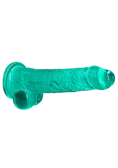Realrock 8in Realistic Dildo W/ Balls Turquoise