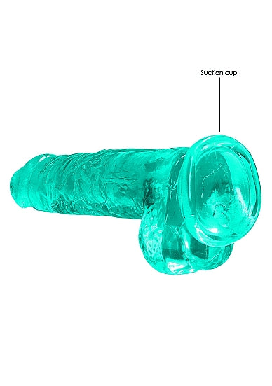 Realrock 8in Realistic Dildo W/ Balls Turquoise
