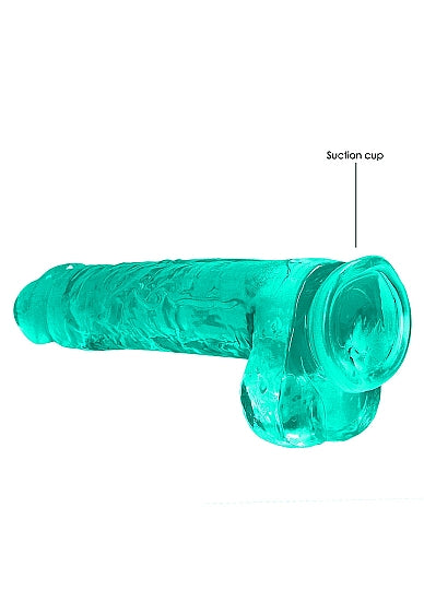 Realrock 9in Realistic Dildo W/ Balls Turquoise