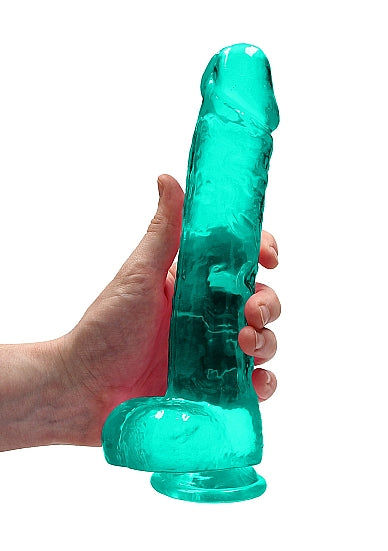 Realrock 9in Realistic Dildo W/ Balls Turquoise