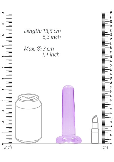 Realrock Non Realistic Dildo W Suction Cup 5.3in Purple