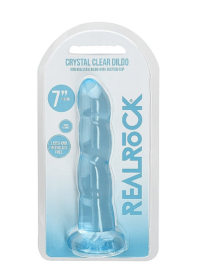 Realrock Non Realistic Dildo W Suction Cup 7in Blue