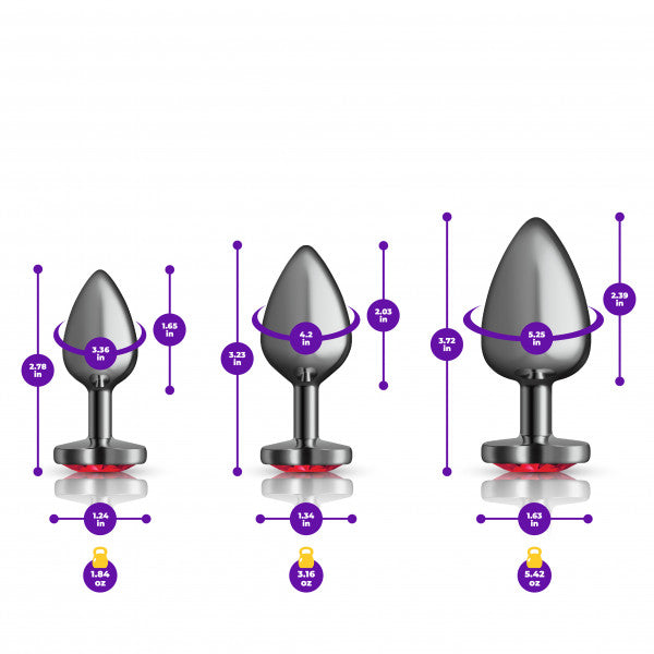 Cheeky Charms Metal Butt Plug Gunmetal Heart