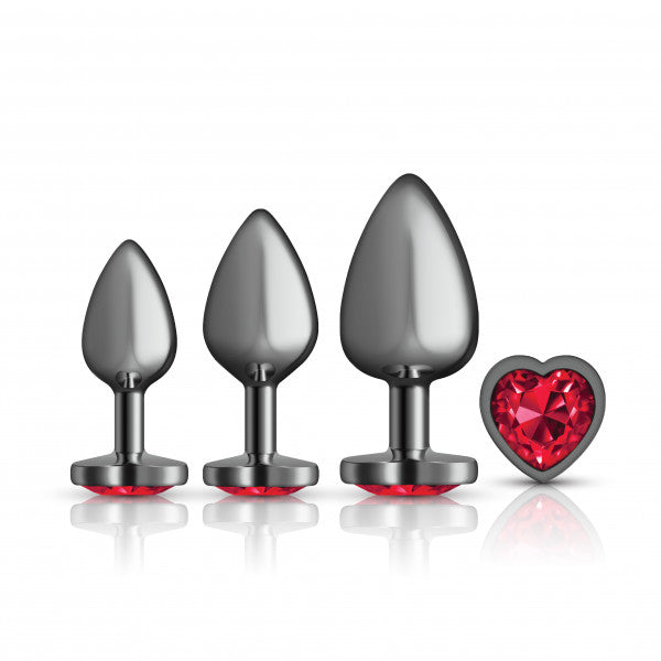 Cheeky Charms Metal Butt Plug Gunmetal Heart