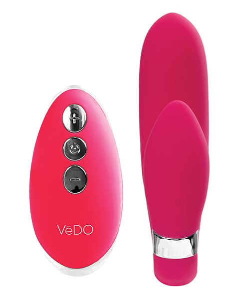 Jeni C-shaped Dual Motor Vibe With Remote - Pink