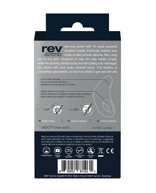 Vedo Rev Rechargeable C-ring Vibrating Black