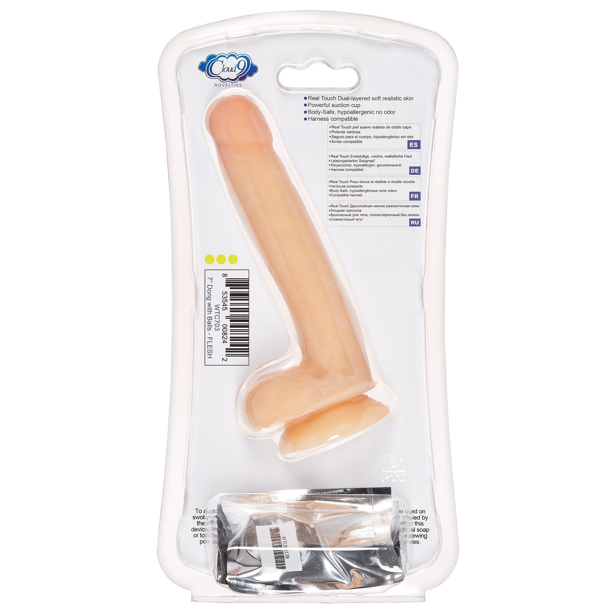 Cloud 9 Dual Density Dildo Touch 7in W/ Balls Light