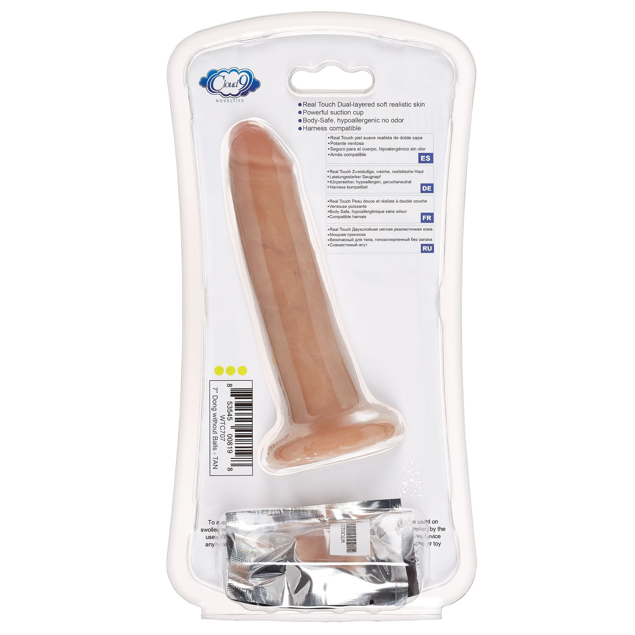 Cloud 9 Dual Density Dildo Touch 7in W/ No Balls Tan/ Mocha
