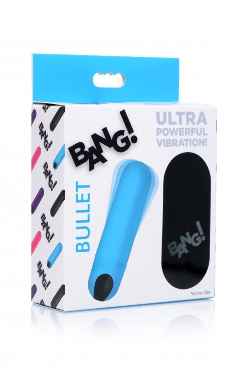 Bang! Vibrating Bullet W/ Remote Control Blue