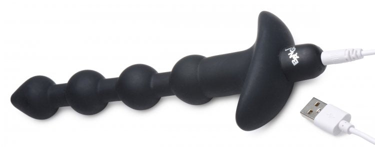 Bang! Vibrating Silicone Anal Beads & Remote Black