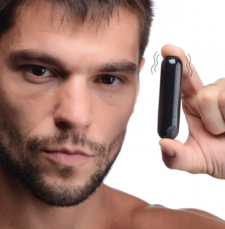 Bang! 10x Vibrating Metallic Bullet Black