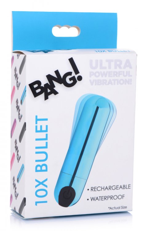Bang! 10x Vibrating Metallic Bullet Blue