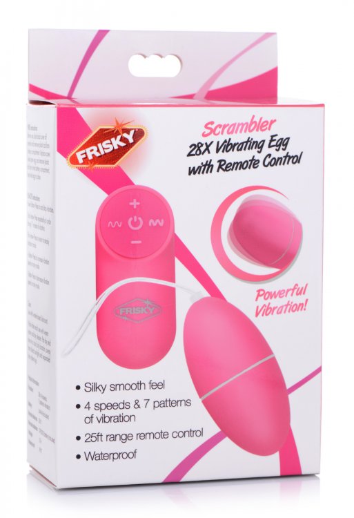 Frisky Scrambler 28x Vibrating Egg W/ Remote Pink