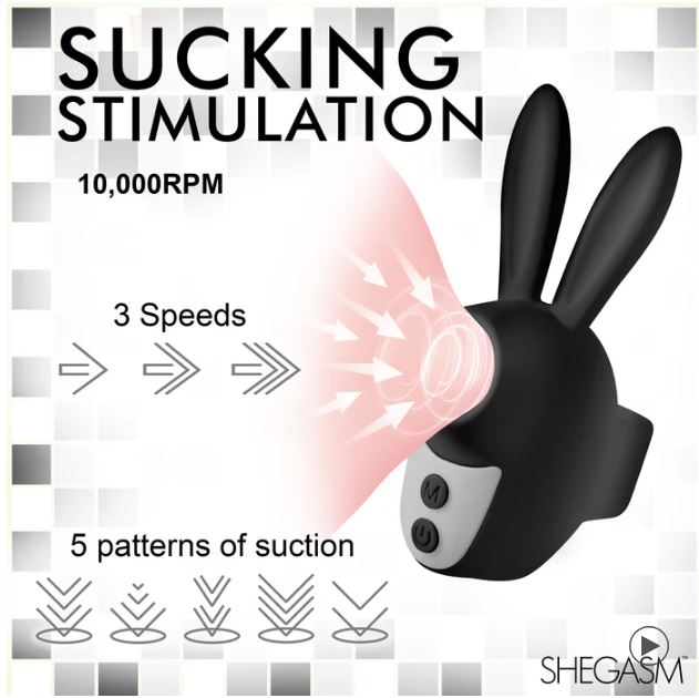 Sucky Bunny Clit Stimulator Black
