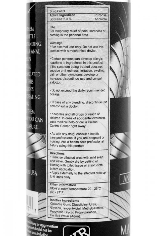 MASTER SERIES ANAL DESENSITIZING LUBE 4.25 OZ